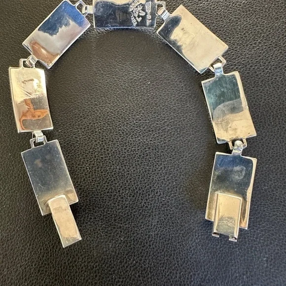 Taxco Sterling Silver Turquoise Bracelet - Picture 2 of 4